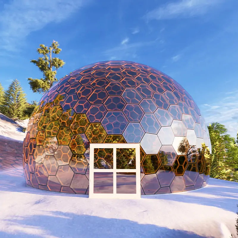 13m brown honeycomb glass dome