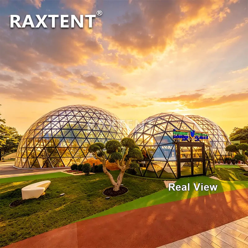 10m+20m+20m connected glsas dome house