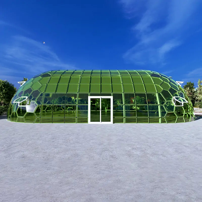 12*22m green capsule glass dome house