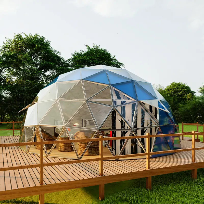 8m glass dome house for glamping hotel