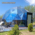 6m blue glass dome tent for glamping