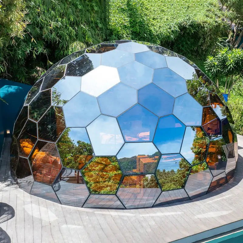 RAXDOME 7M Hexagon Glass Geodesic Glamping Dome House for Vacation Stargazed Hotel