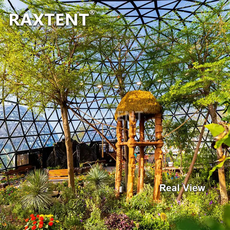 large greenhouse glass dome house
