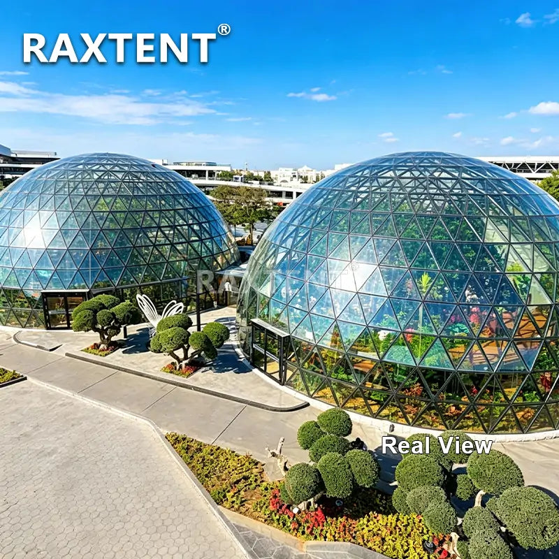 20m+20m larger glass dome house for greenhouse