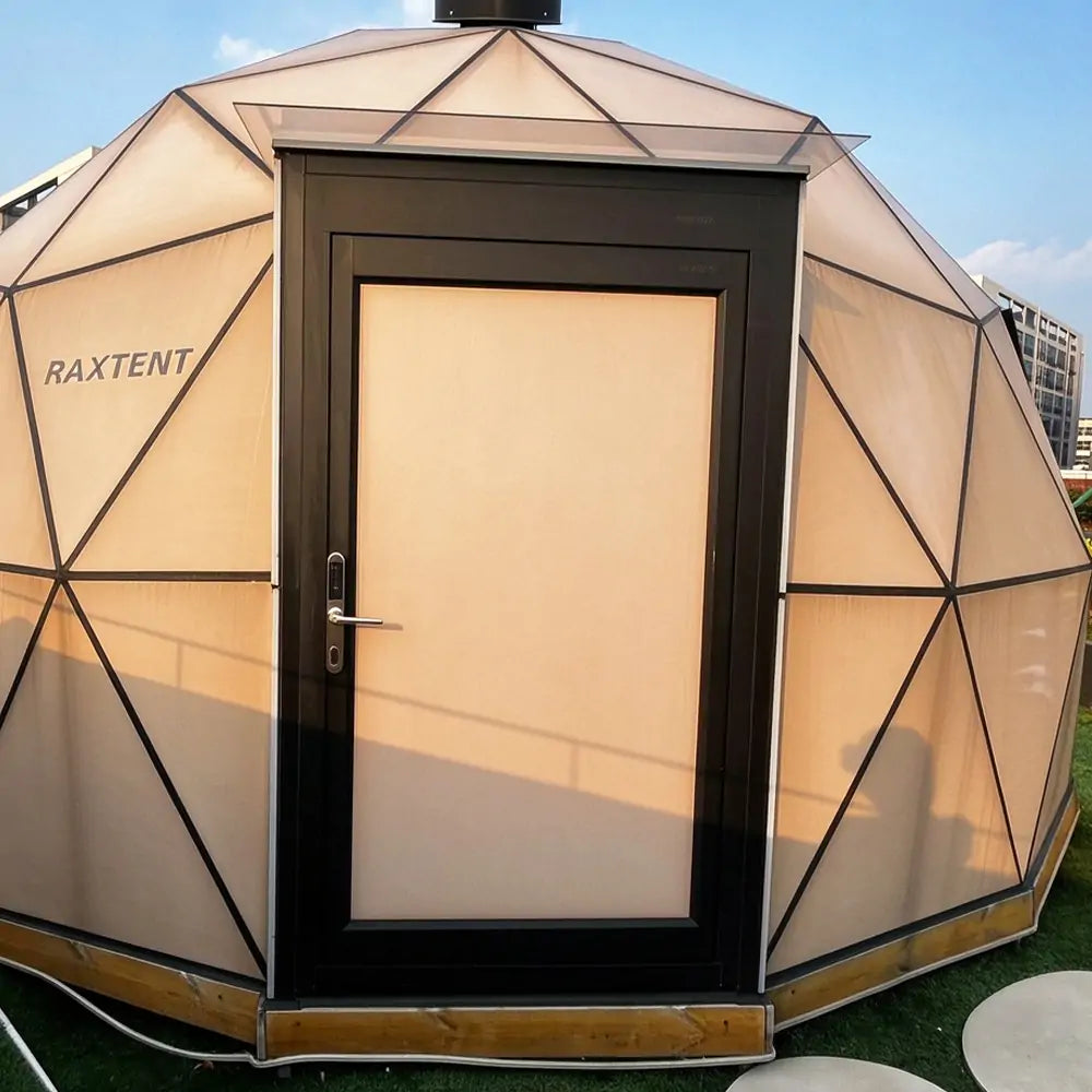 glass dome tent glass door