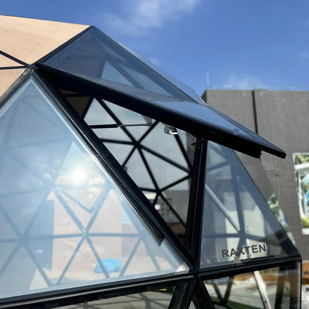 glass dome tent with glass windows