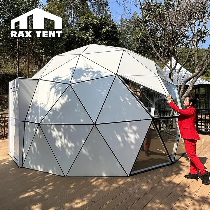6M Geodesic Glass Dome House with White Solid Panel Thermal Insulation ...