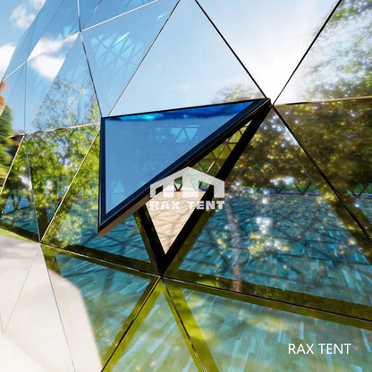 glass dome tent with glass window