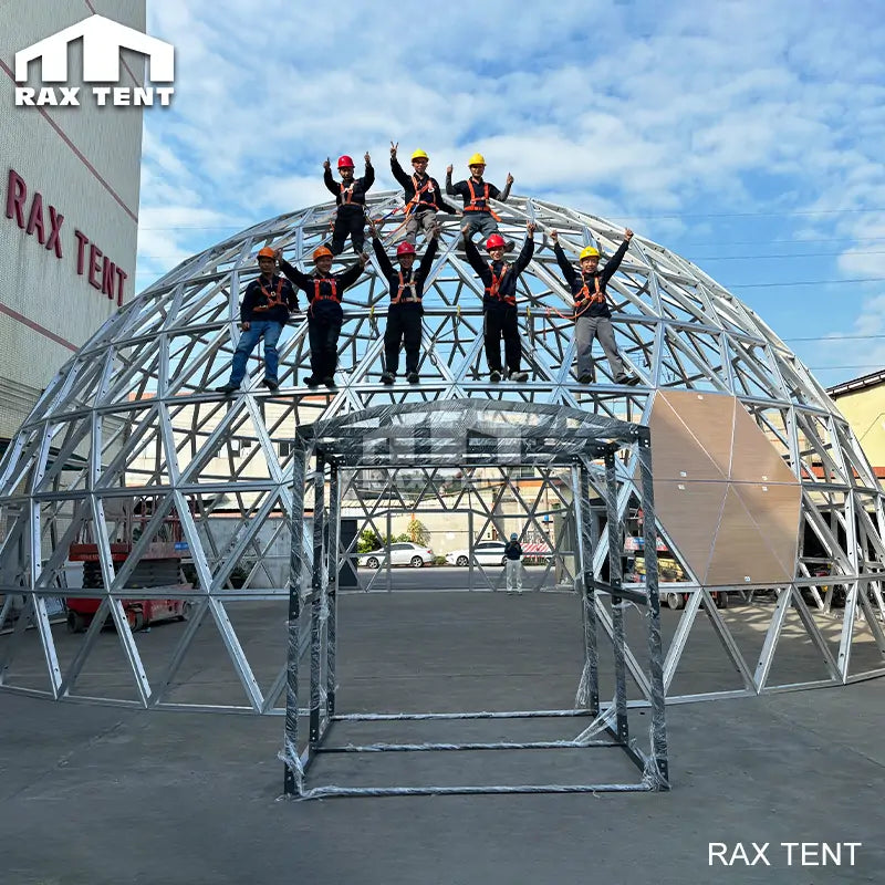 20m wooden color glass dome tent