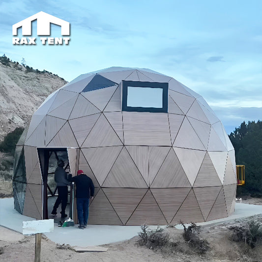 wooden glass dome for glamping