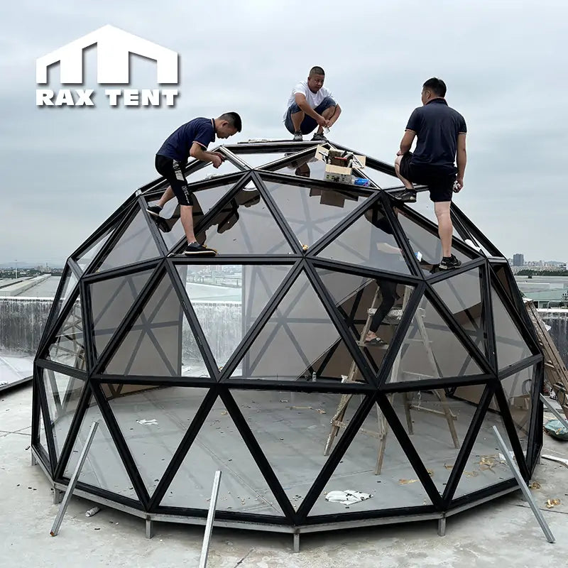 RAXTENT 6M Insulated Wooden Glass Dome for Glamping Hotel Room