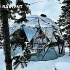 6m glass dome house in winter