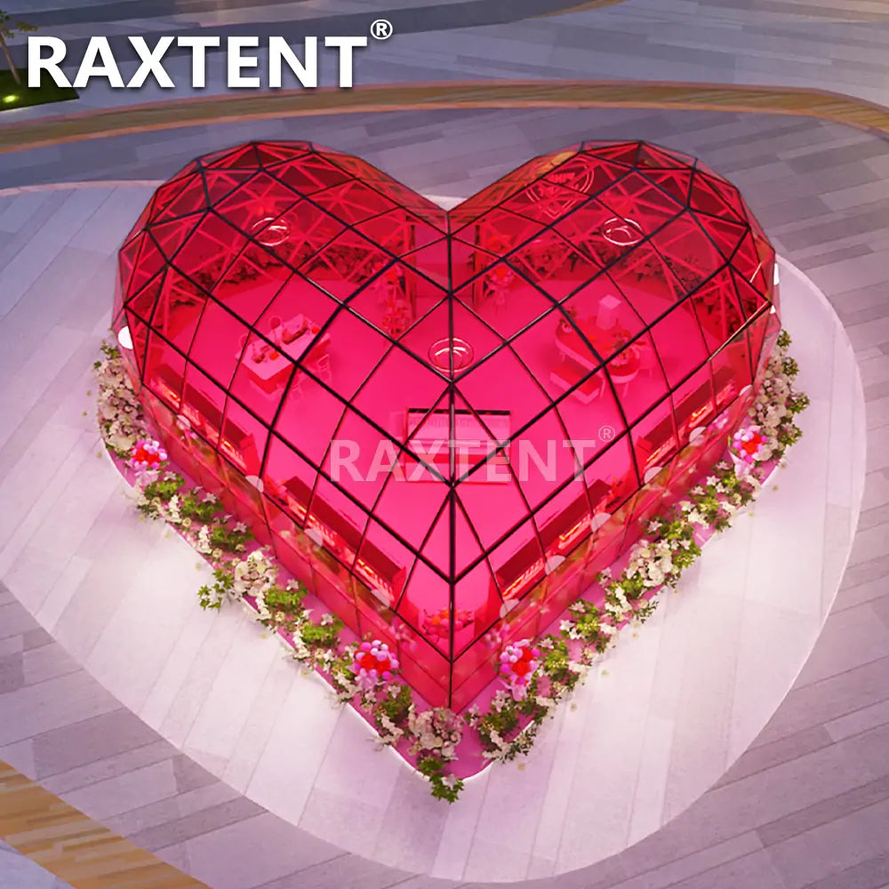 6m heart glass dome tent