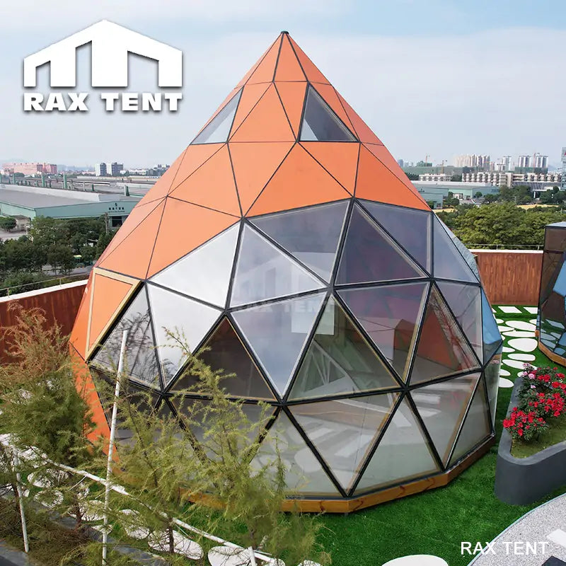 peach shape glass dome tent