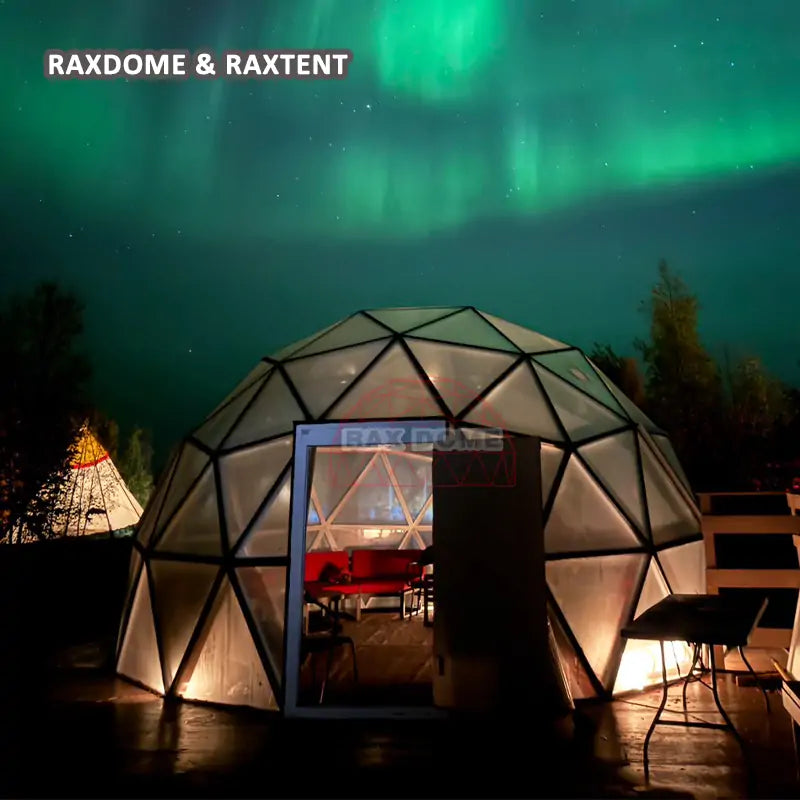 RAXDOME 6M Transparent Glass Igloo Dome Glamping House for Stargazing and Aurora