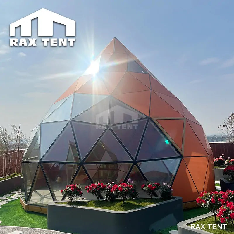 peach shape glass dome
