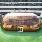 brown oval glass dome house for glamping house