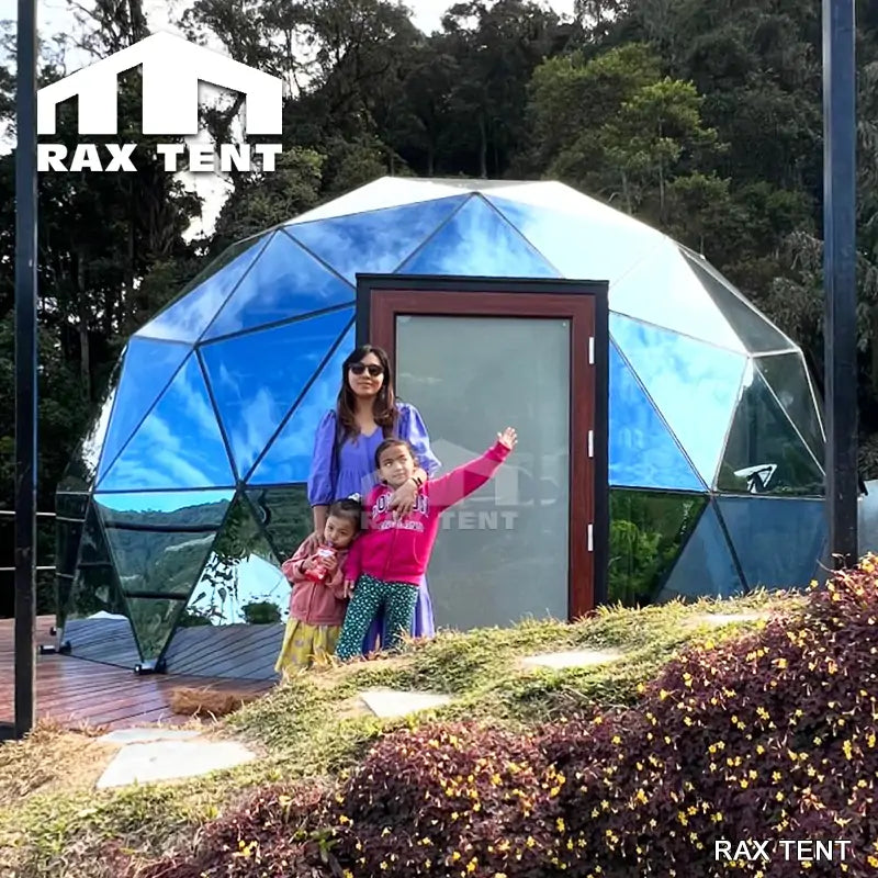 RAXTENT 6M Crystal Glass Glamping Igloo Dome Tent for Camping Resorts