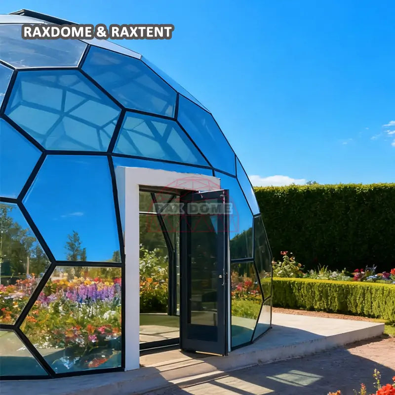 7m glass dome with mirror glass