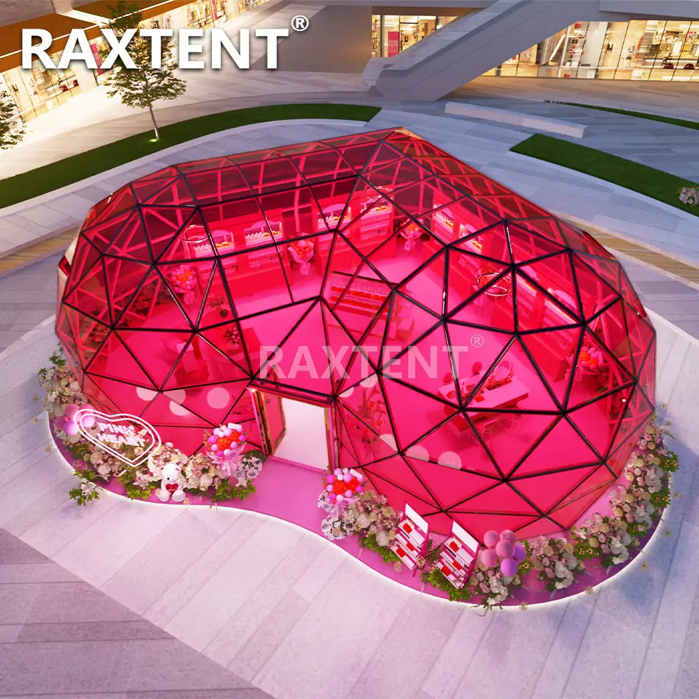 heart shape geodesic glass dome tent