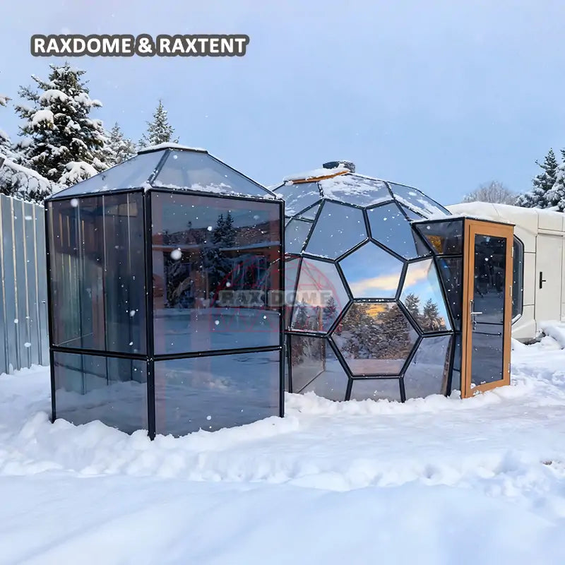 glamping dome house with bathroom