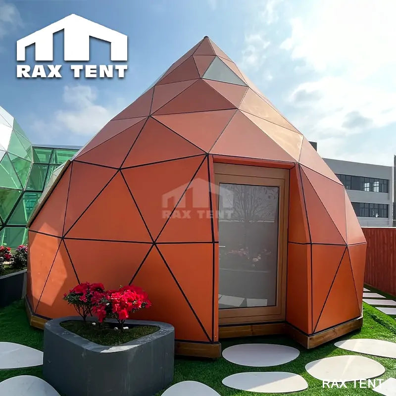 RAXTENT 6M Heart Shape Glass Zome Dome Tent for Glamping Resorts