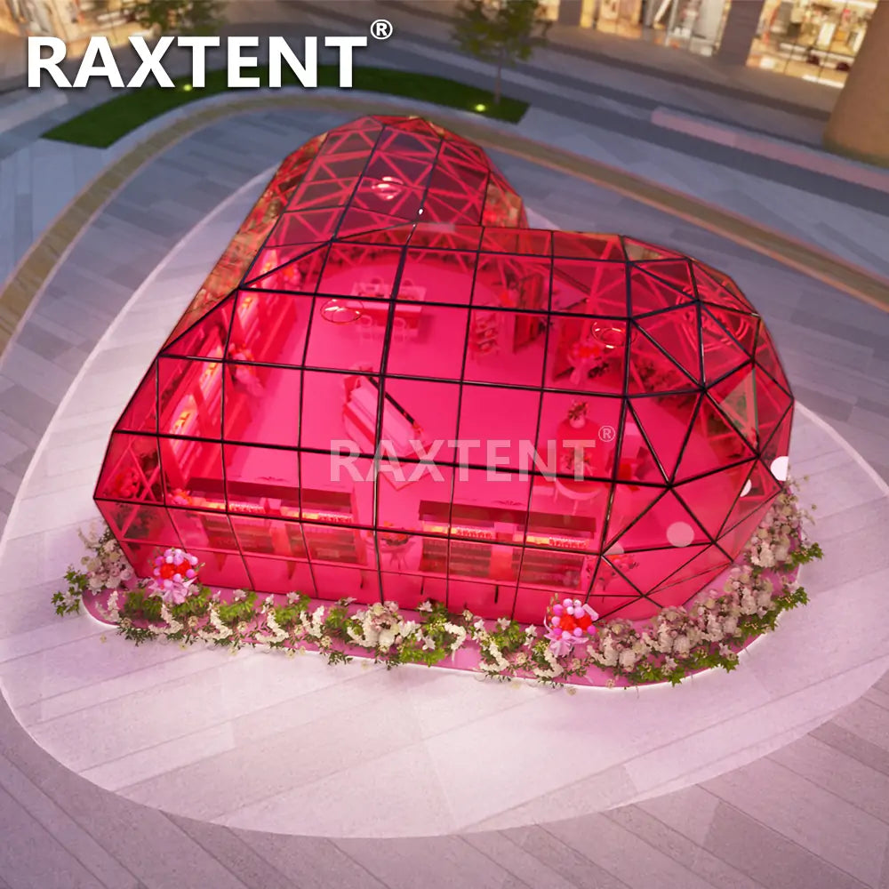 heart glass dome house for event