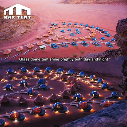 Glamping glass dome tent hotel