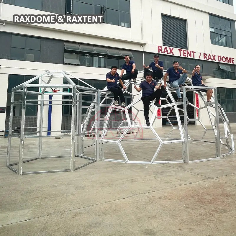 durable 6m glass dome tent with bathroom framework