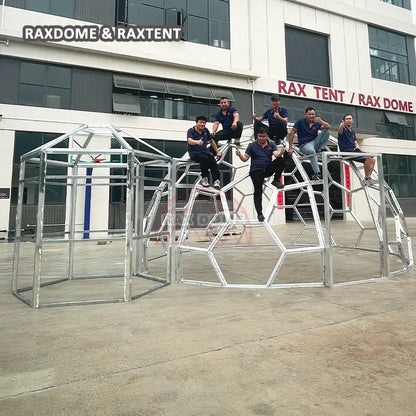 durable 6m glass dome tent with bathroom framework