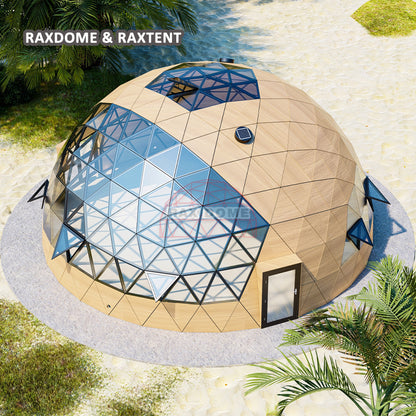  outdoor 12m wooden geodesic glass dome house 