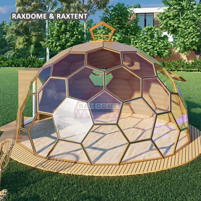 6m honeycomb glass dome with panoramic view