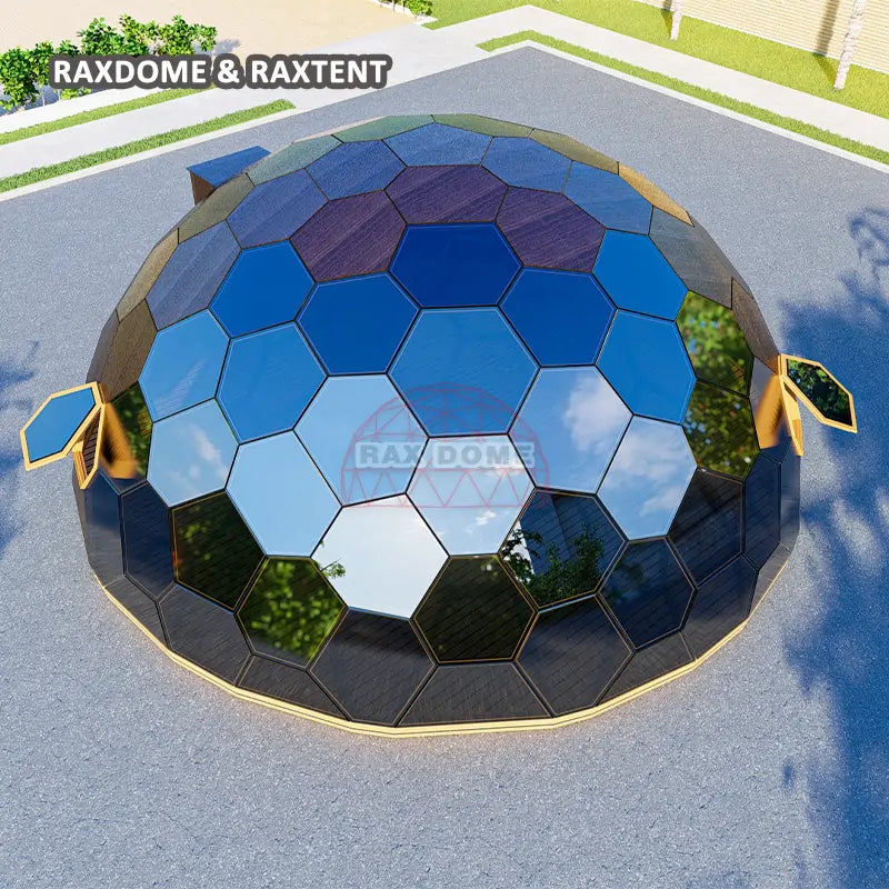 9m honeycomb glass dome house