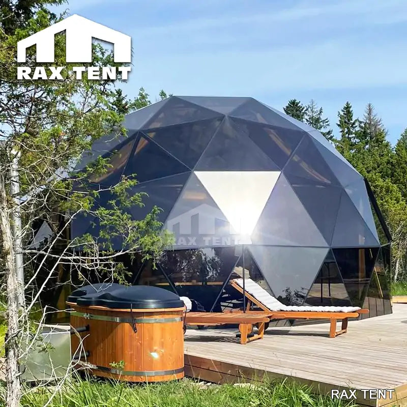 RAXTENT 7M Geodome Glass Dome Home with Bathroom and Kitchen for Glamp – RAX TENT