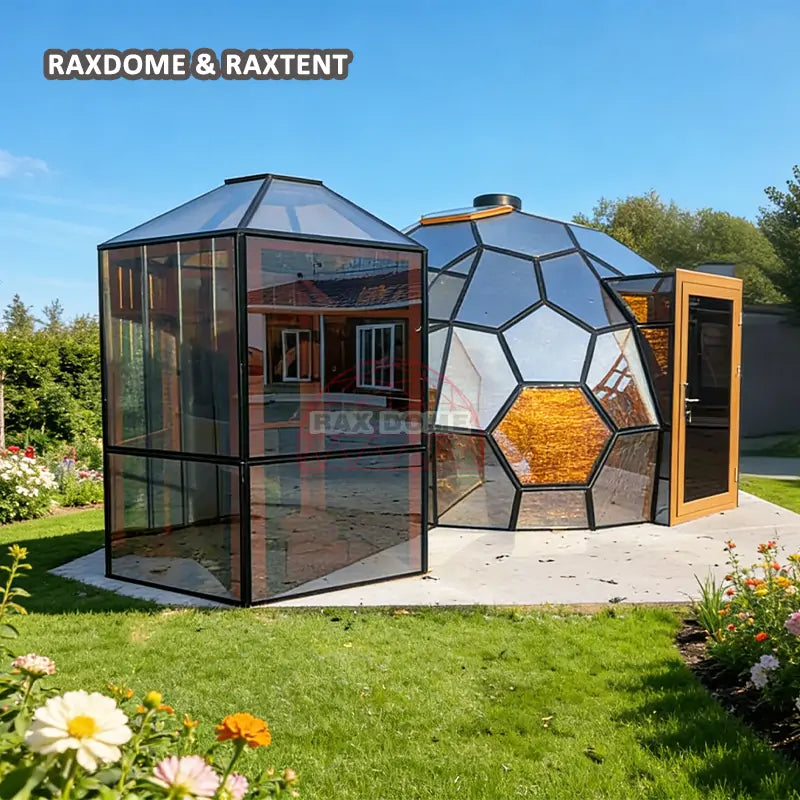 6m dome tent with bathroom