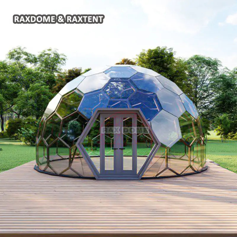 8m geodesic glass dome tent for glamping