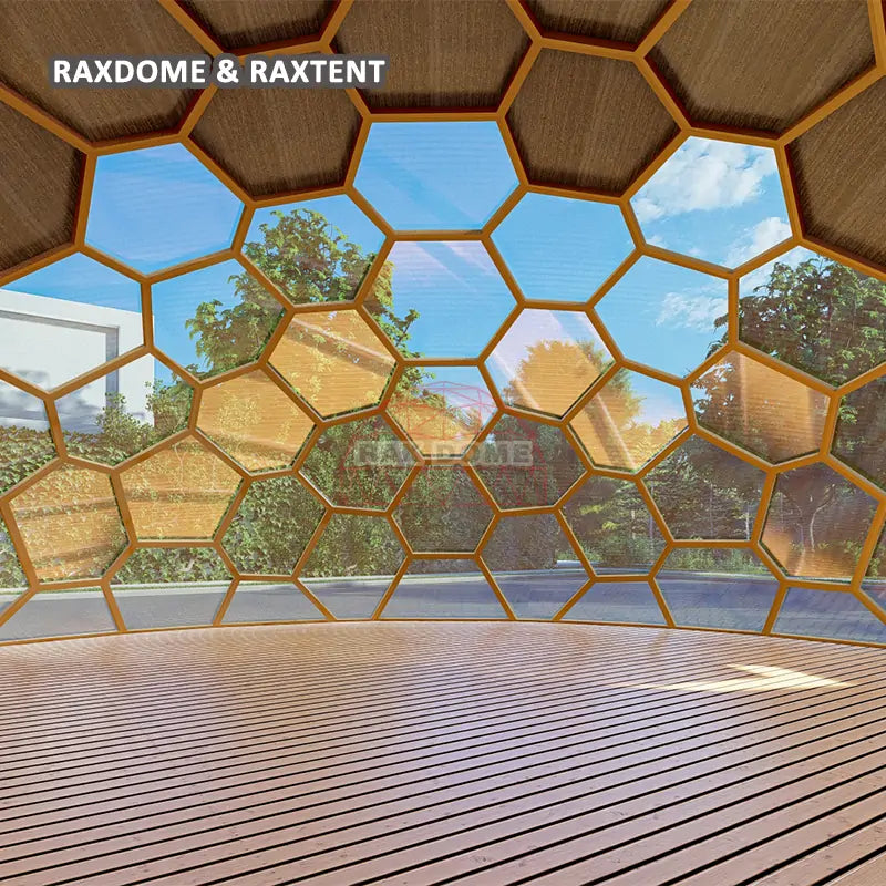 9m hexagon glass dome house