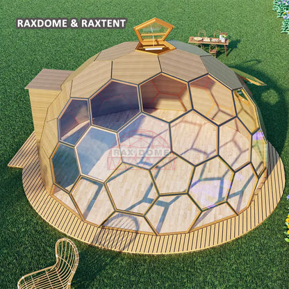6m honeycomb glass dome with electric window