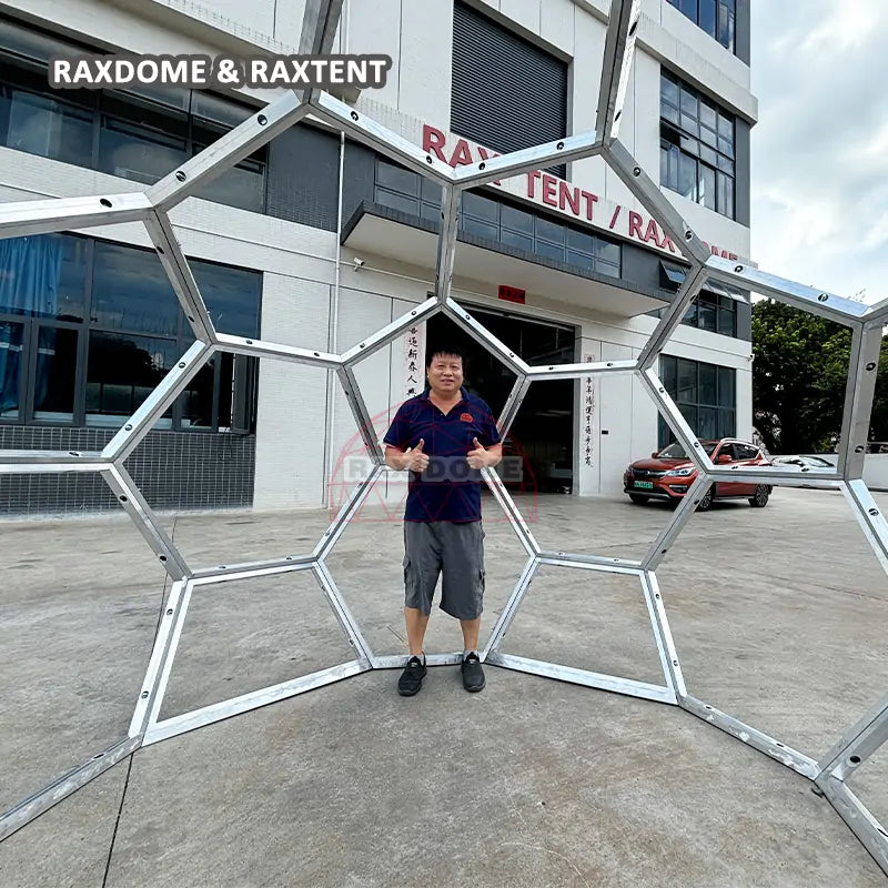 2.5m hexagonal glass dome tent