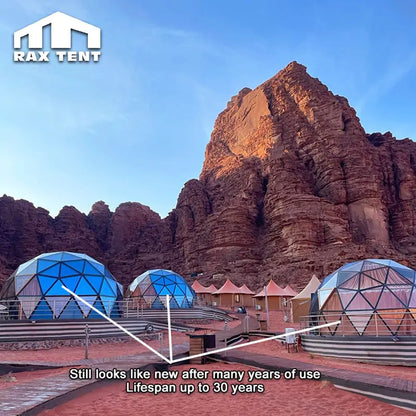 Geodesic glass dome tent