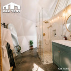glass dome tent with bathroom