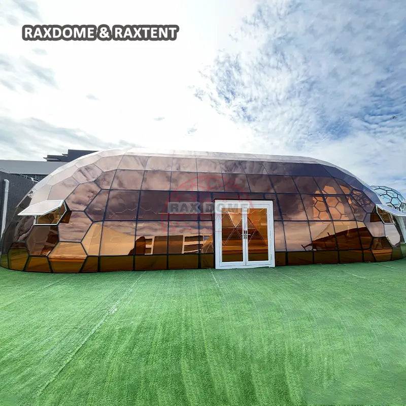 12*21m brown oval glass dome house