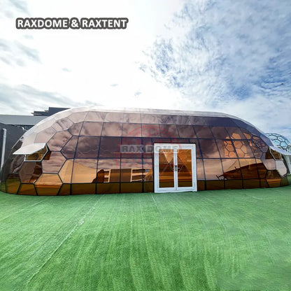 12*21m brown oval glass dome house