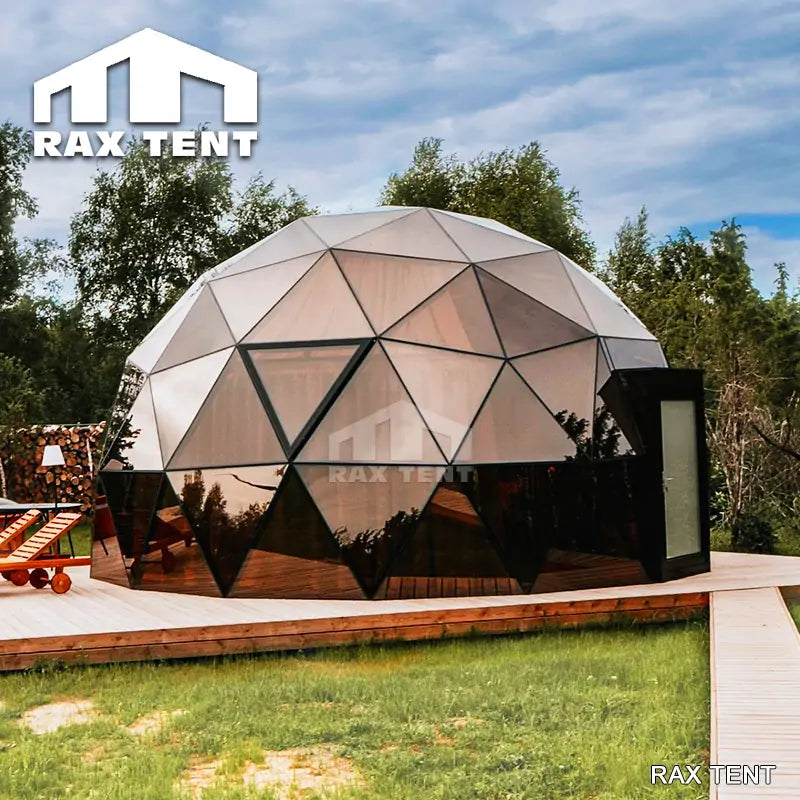 RAXTENT 7M Geodome Glass Dome Home with Bathroom and Kitchen for Glamping Pod