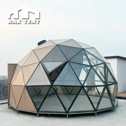 RAXTENT 6M Insulated Wooden Glass Dome for Glamping Hotel Room