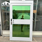 green mirror glass door