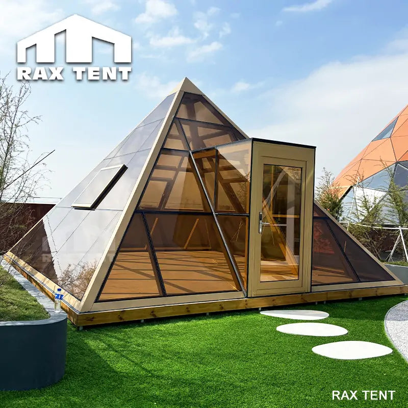 RAXTENT 6M Glass Pyramid Tent House for Glamping Stargazing