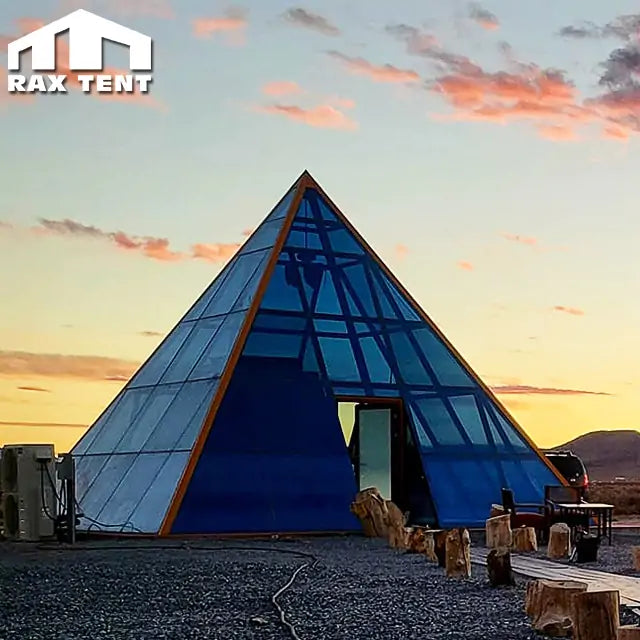 7M Glass Pyramid Tent for Luxury Glamping Tent Hotel with Bathroom – RAX TENT
