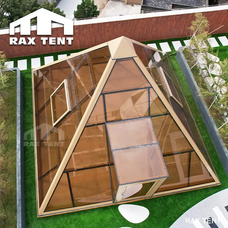 Triangular Pyramid Tent RAXTENT 6M Glass Pyramid Tent House for Glamping Stargazing – RAX TENT