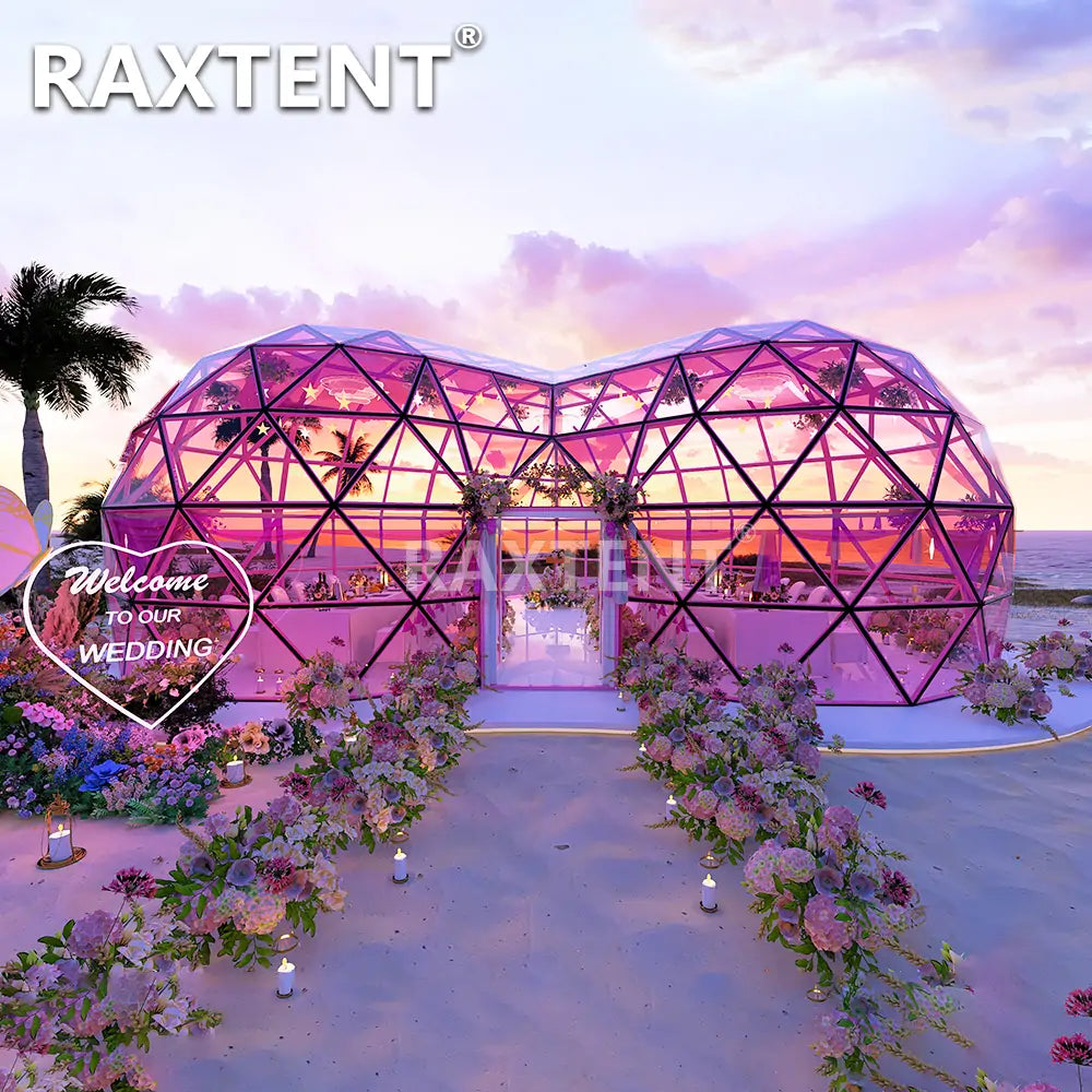 wedding heart glass dome tent